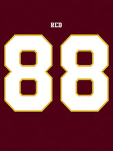 Women's V-Neck Letter & Number Print Color-Block Short Sleeve Loose T-Shirt, Summer Jersey